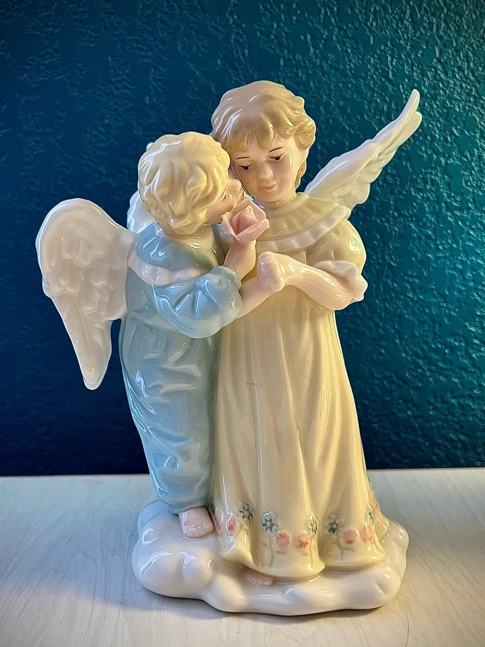 Vintage Porcelain Boy & Girl Angel Figurine Heavenly Collectible Decor